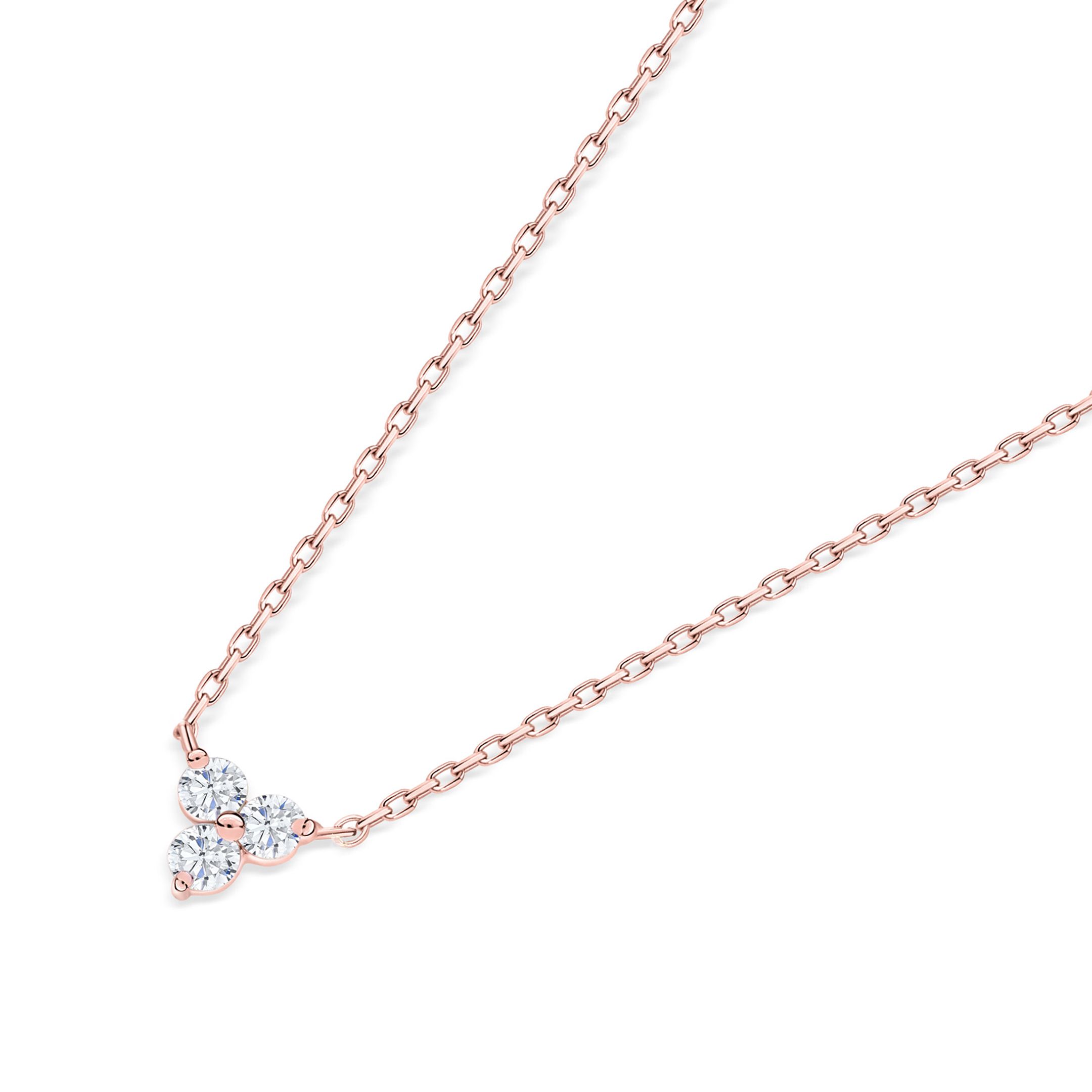 Gargantilla Clover Diamonds Petite en Oro Rosa de 18 Kt