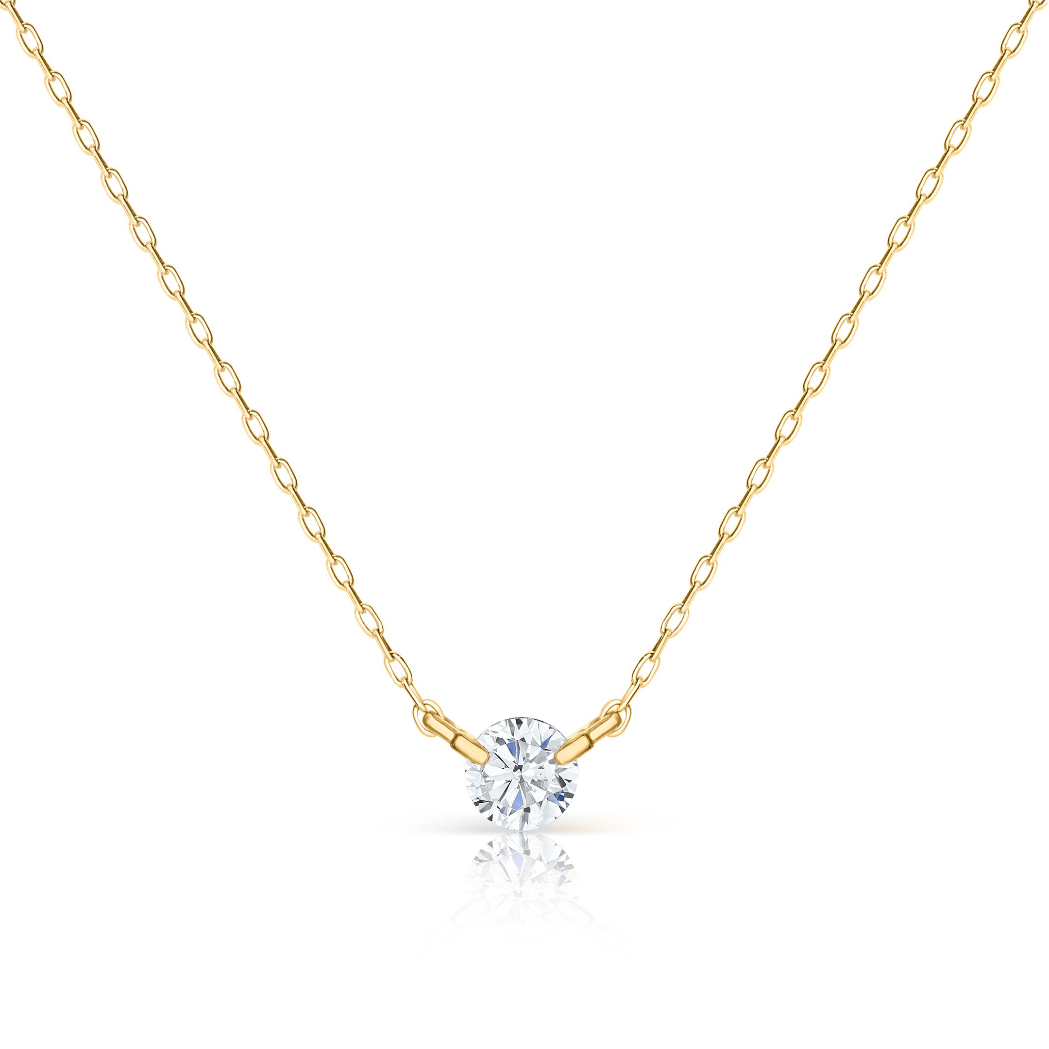 Gargantilla Floating Stud Diamond en Oro Amarillo de 18 Kt