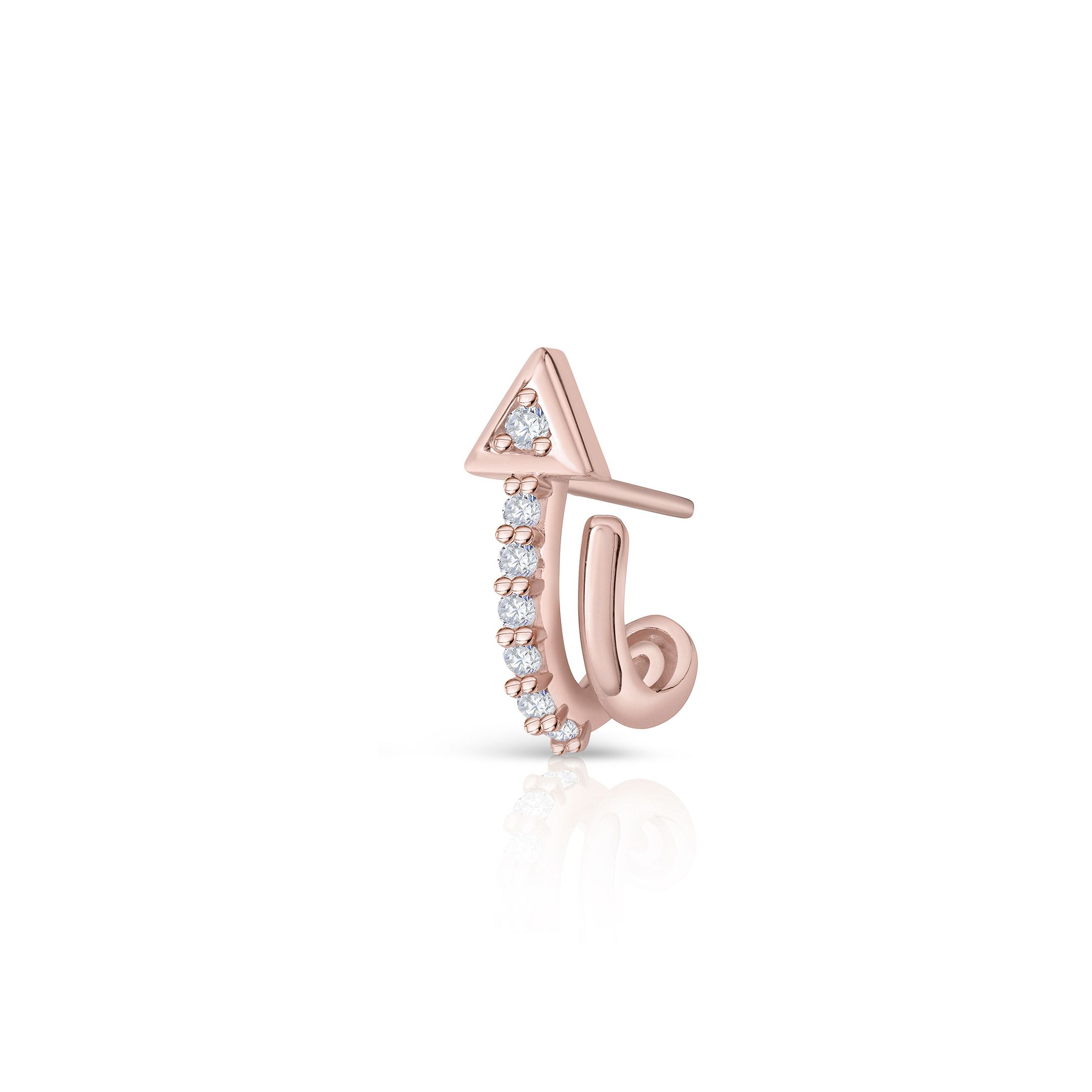Pendiente Piercing Lurte de Diamantes en Oro rosa de 18 Kt