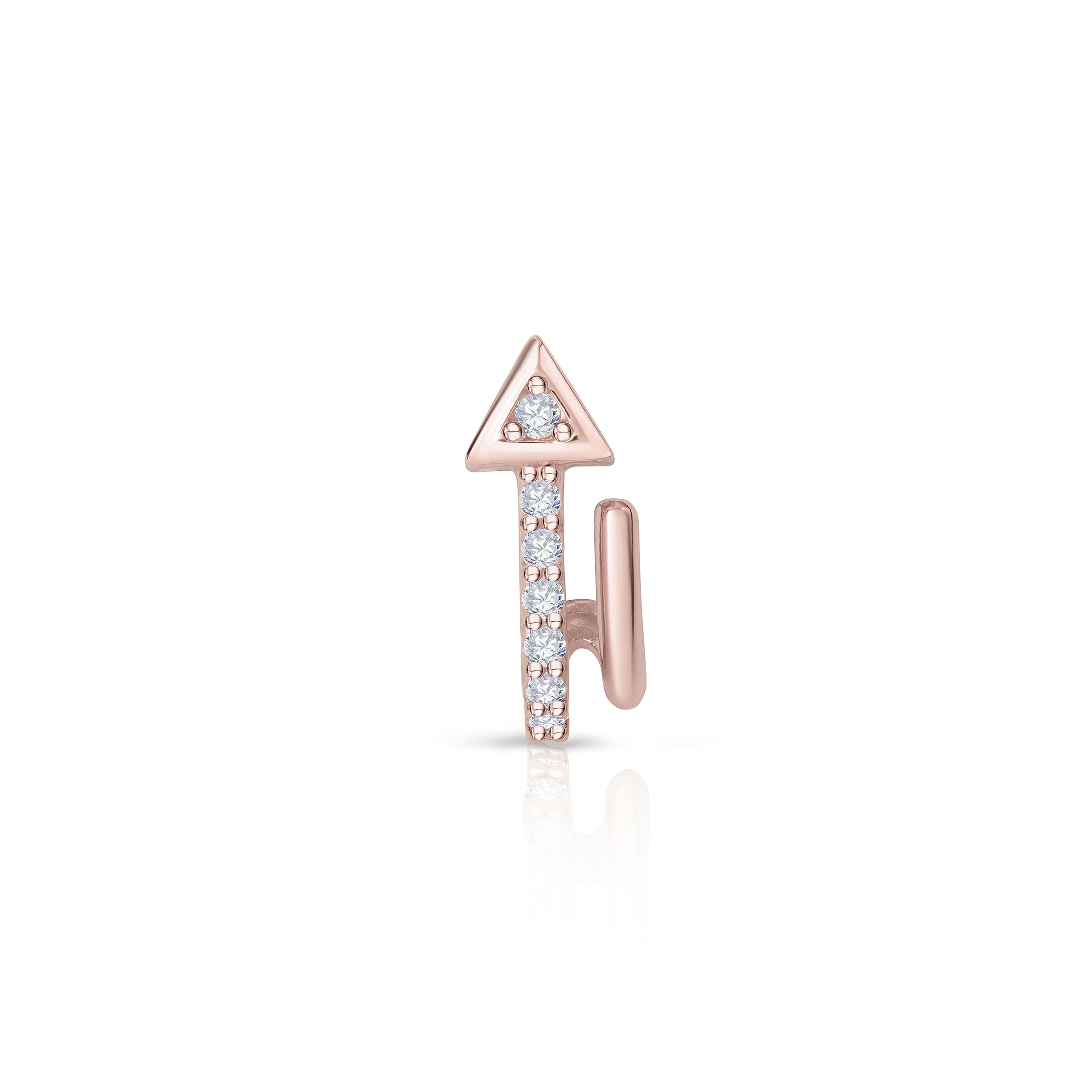 Pendiente Piercing Lurte de Diamantes en Oro rosa de 18 Kt