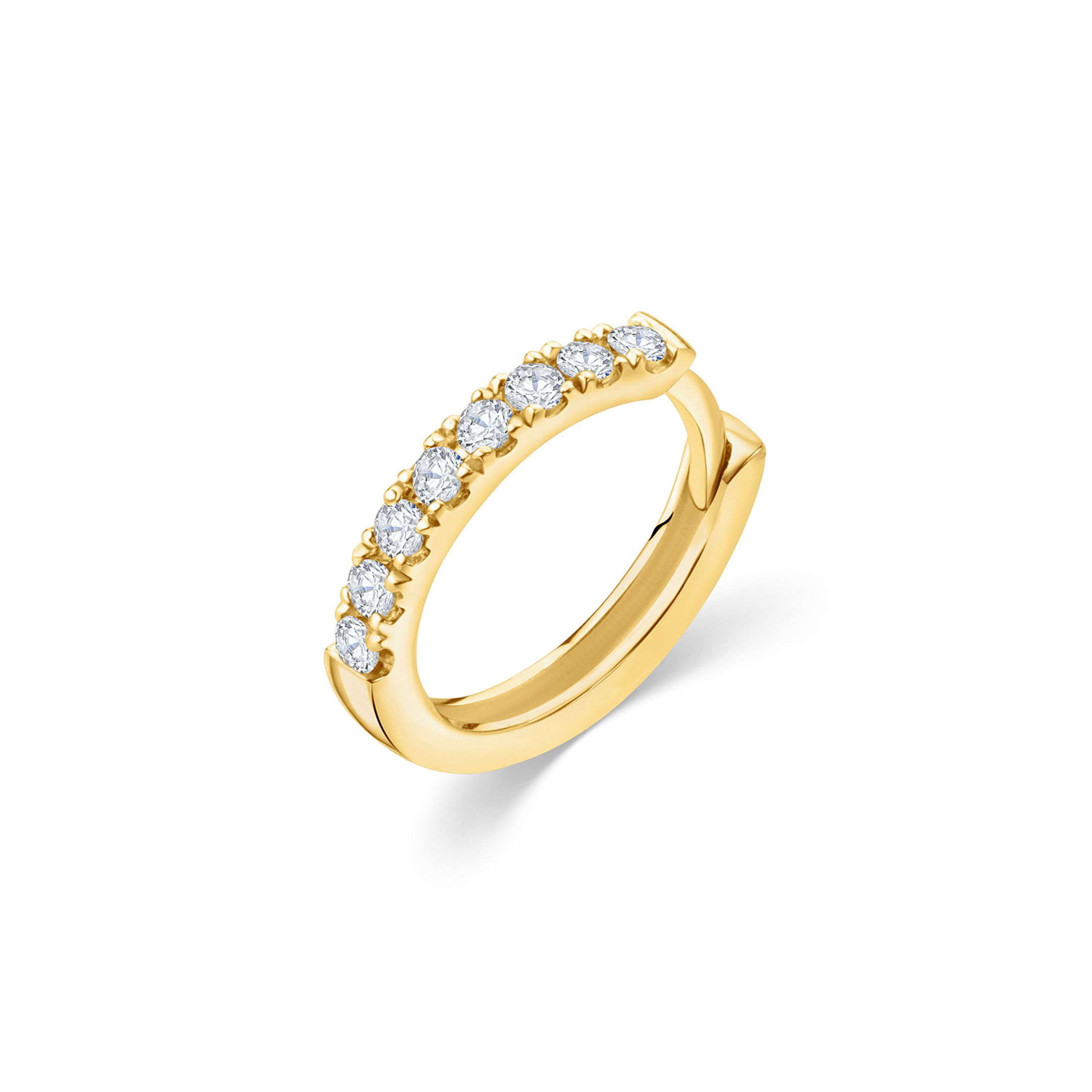 Pendiente Piercing Petite Diamonds Aro en Oro Amarillo de 18 Kt