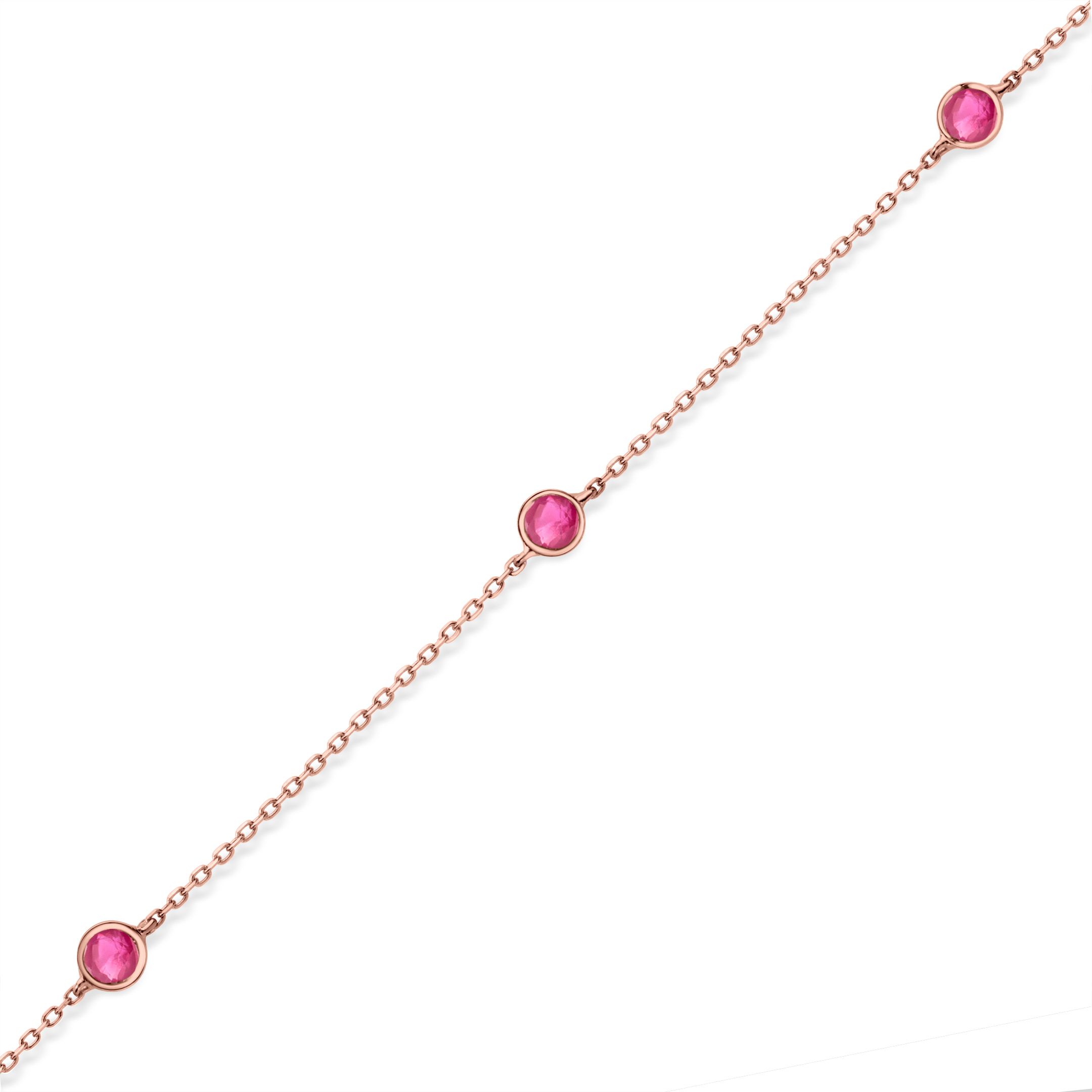 Pulsera Stud Colors de Rubíes en Oro Rosa de 18 Kt