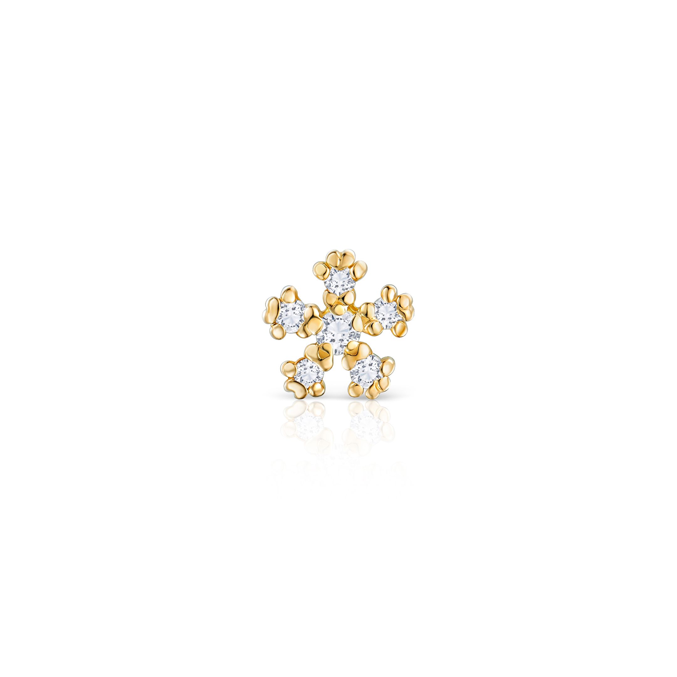 Pendiente Piercing Star Petals de Diamantes en Oro Amarillo de 18 Kt