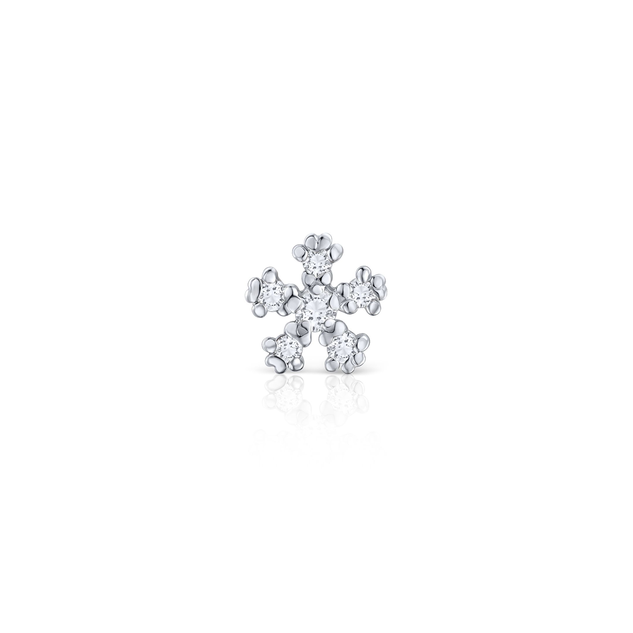 Pendiente Piercing Star Petals de Diamantes en Oro Blanco de 18 Kt