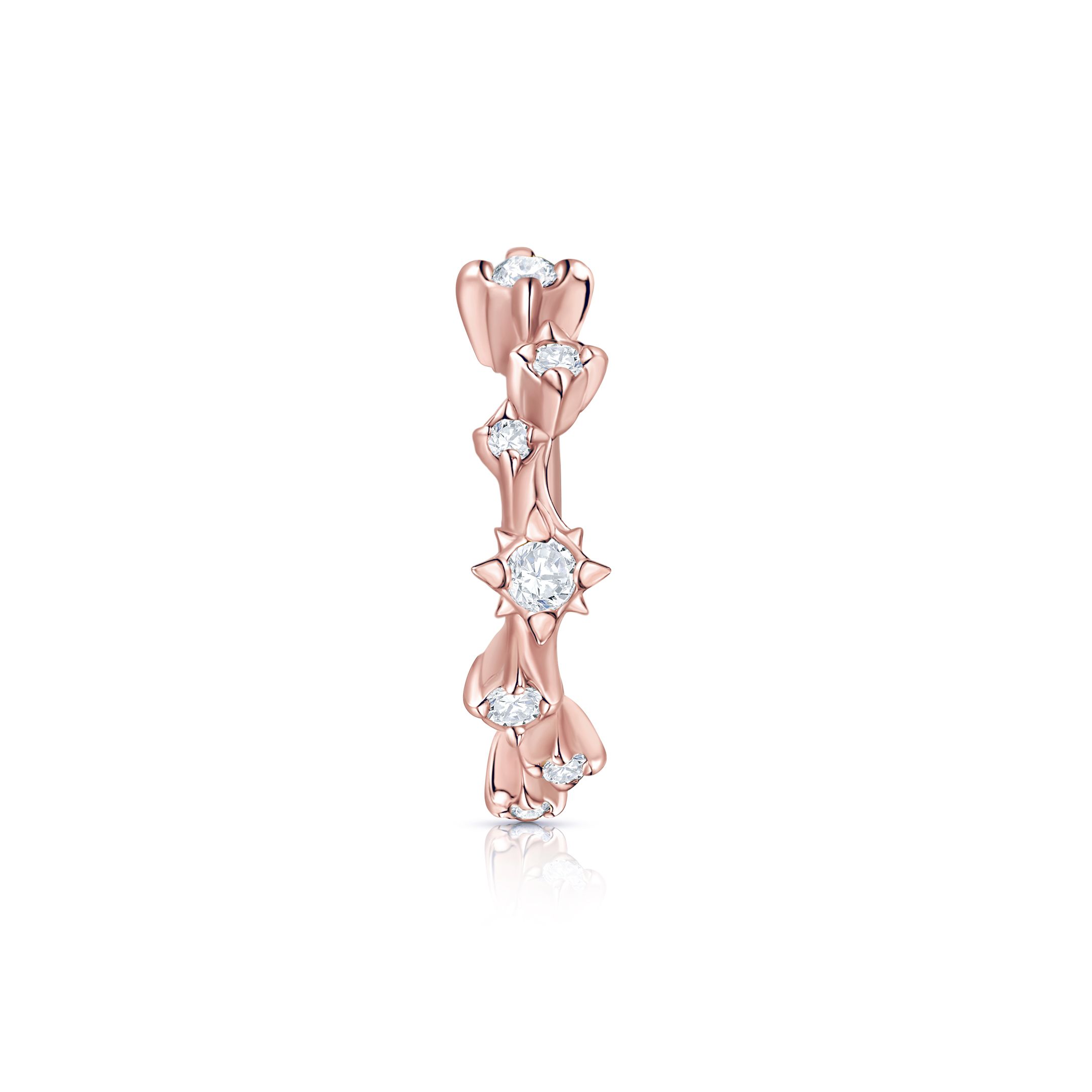 Pendiente Piercing Pebble Diamonds en Oro Rosa de 18 Kt