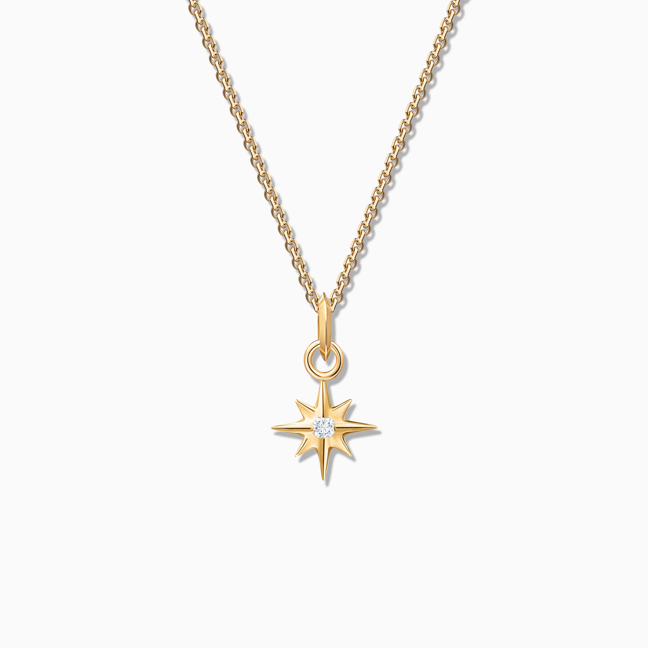 Charm Colgante Estrella S de Diamante en Oro Amarillo de 18 Kt