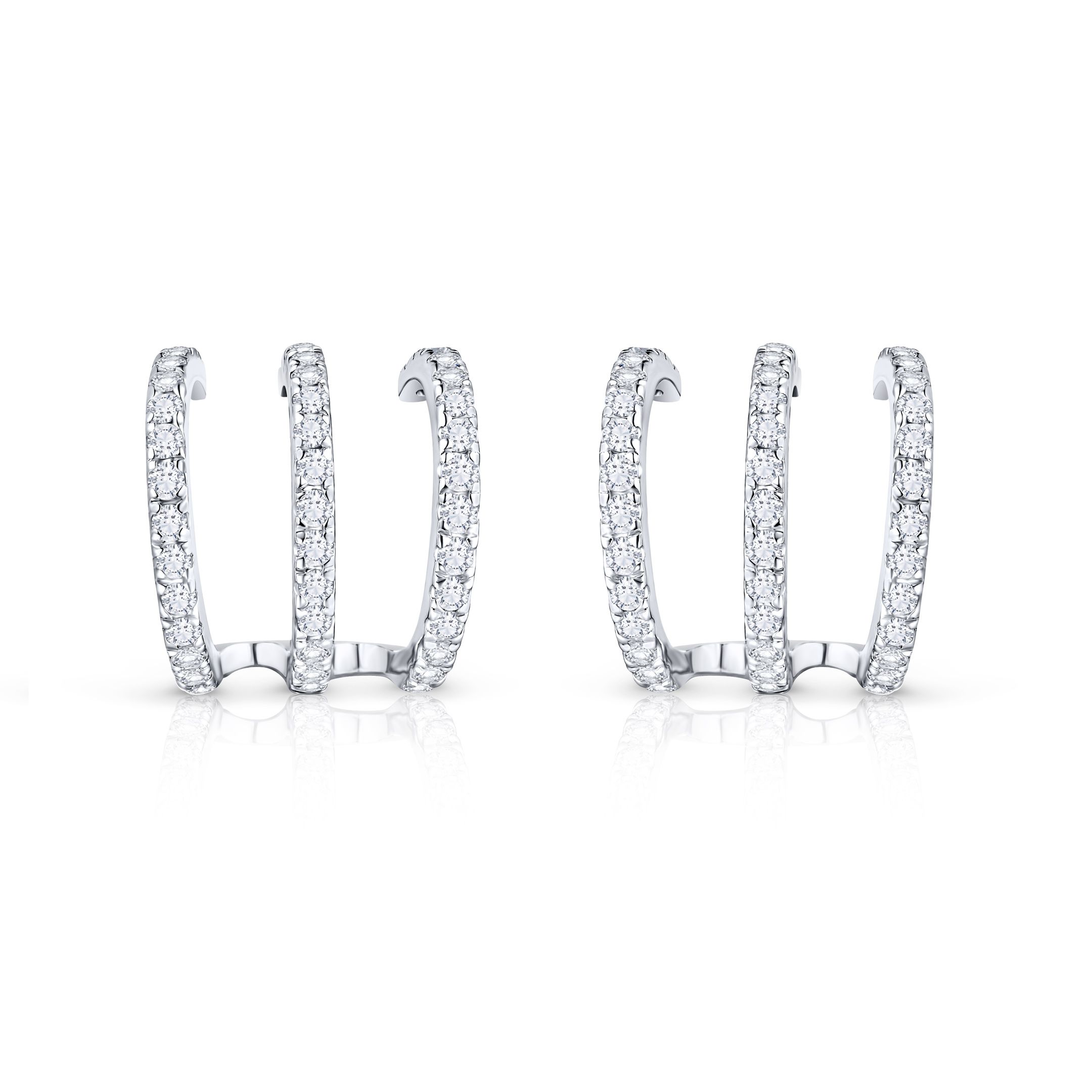 Pendientes Trinette de Diamantes en Oro Blanco de 18 Kt