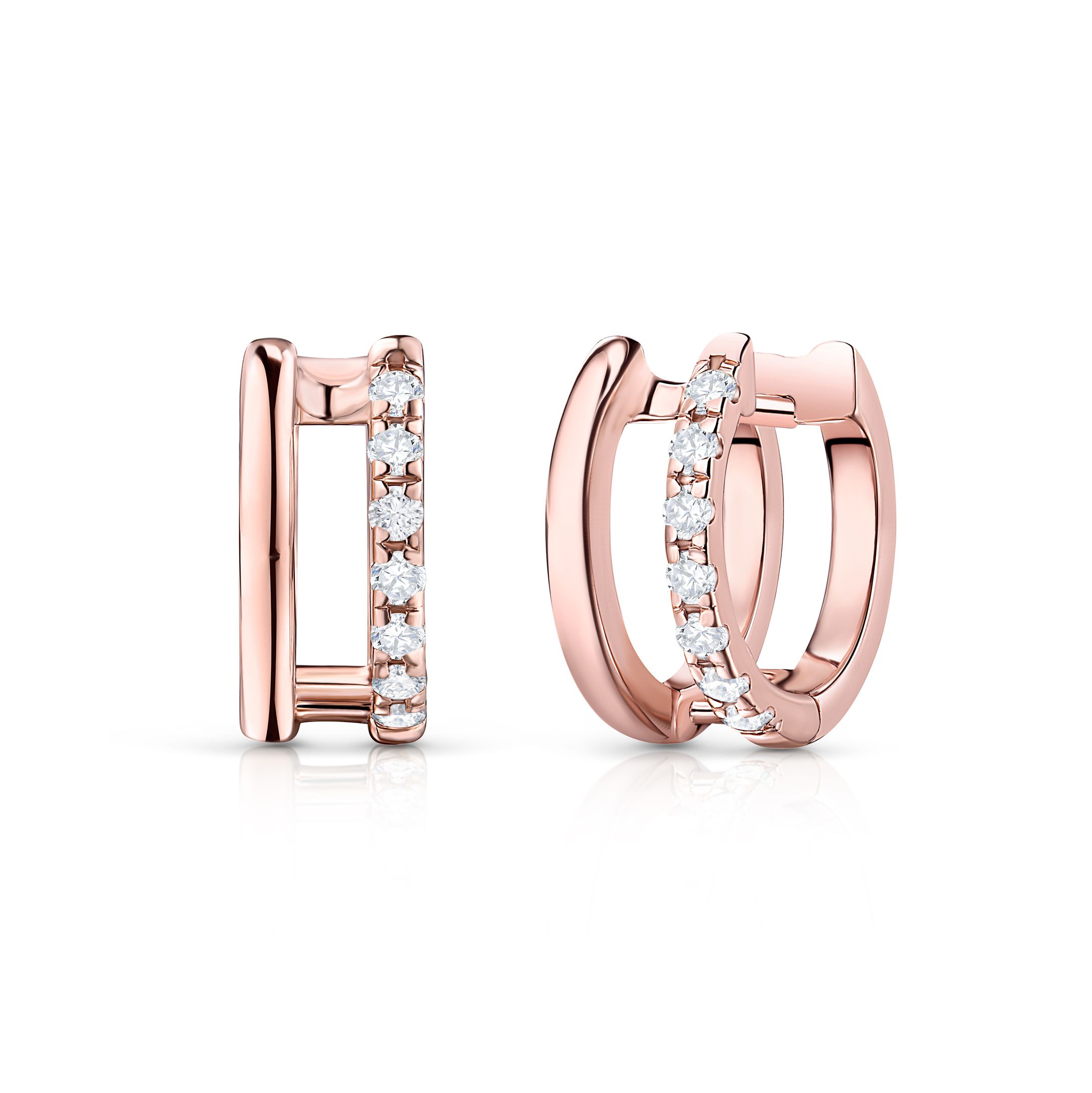 Pendientes Selene de Diamantes en Oro Rosa de 18 Kt