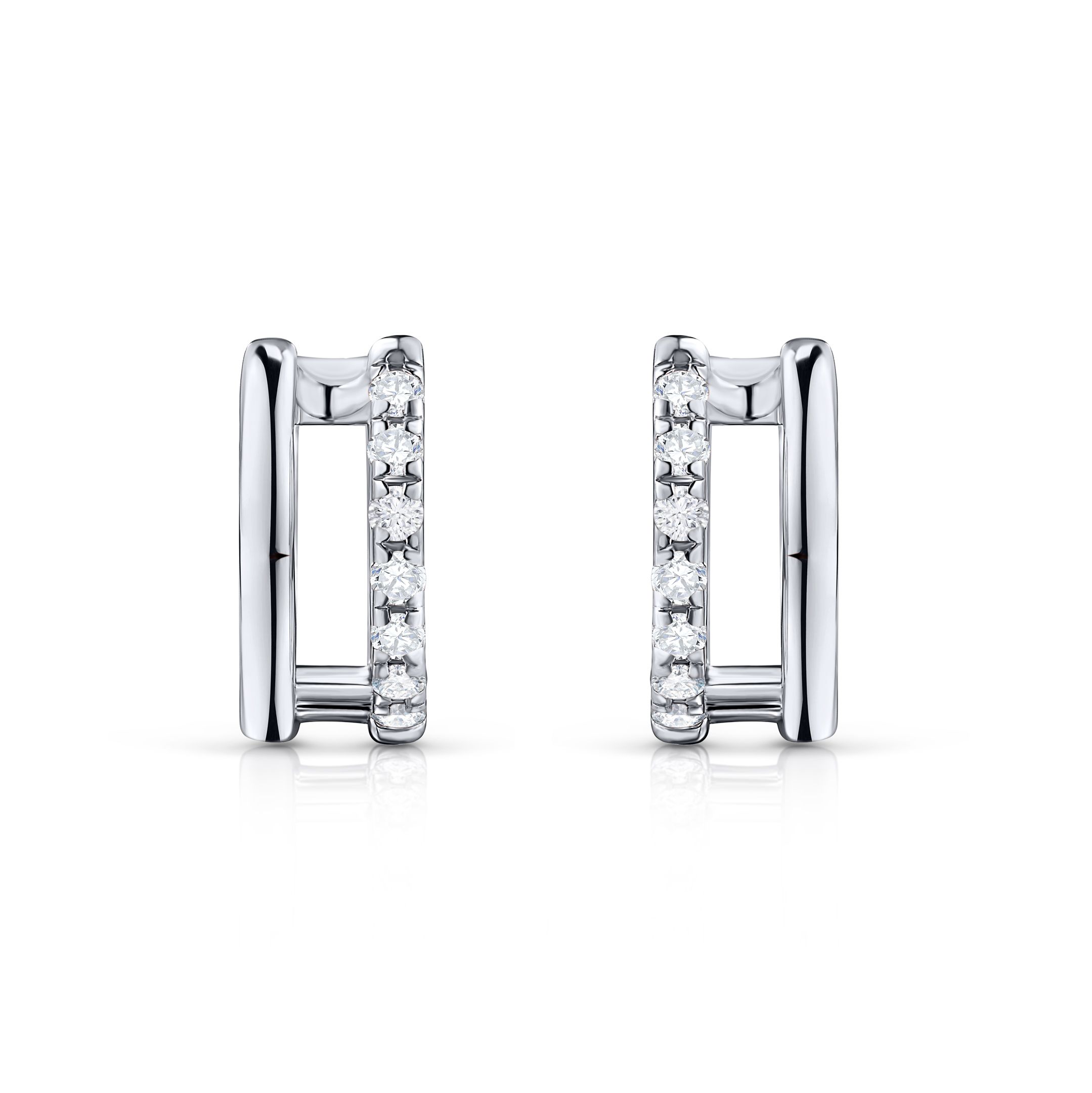 Pendientes Selene de Diamantes en Oro Blanco de 18 Kt