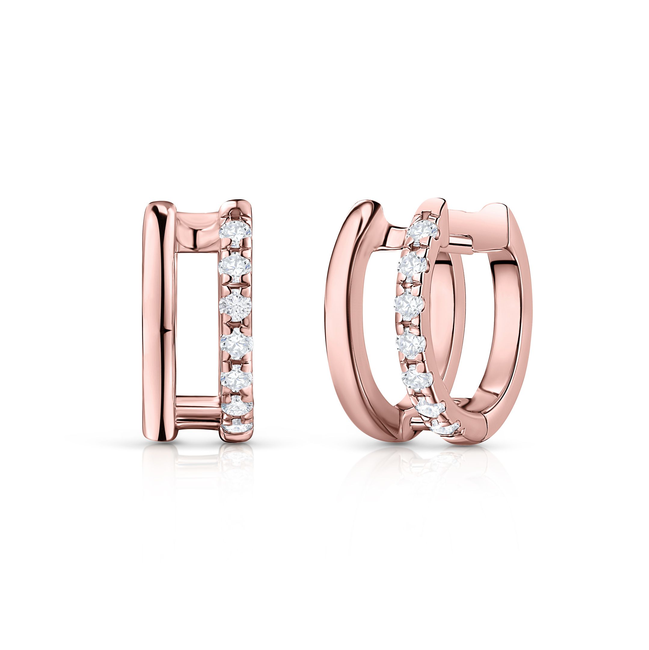 Pendientes Selene de Diamantes en Oro Rosa de 18 Kt