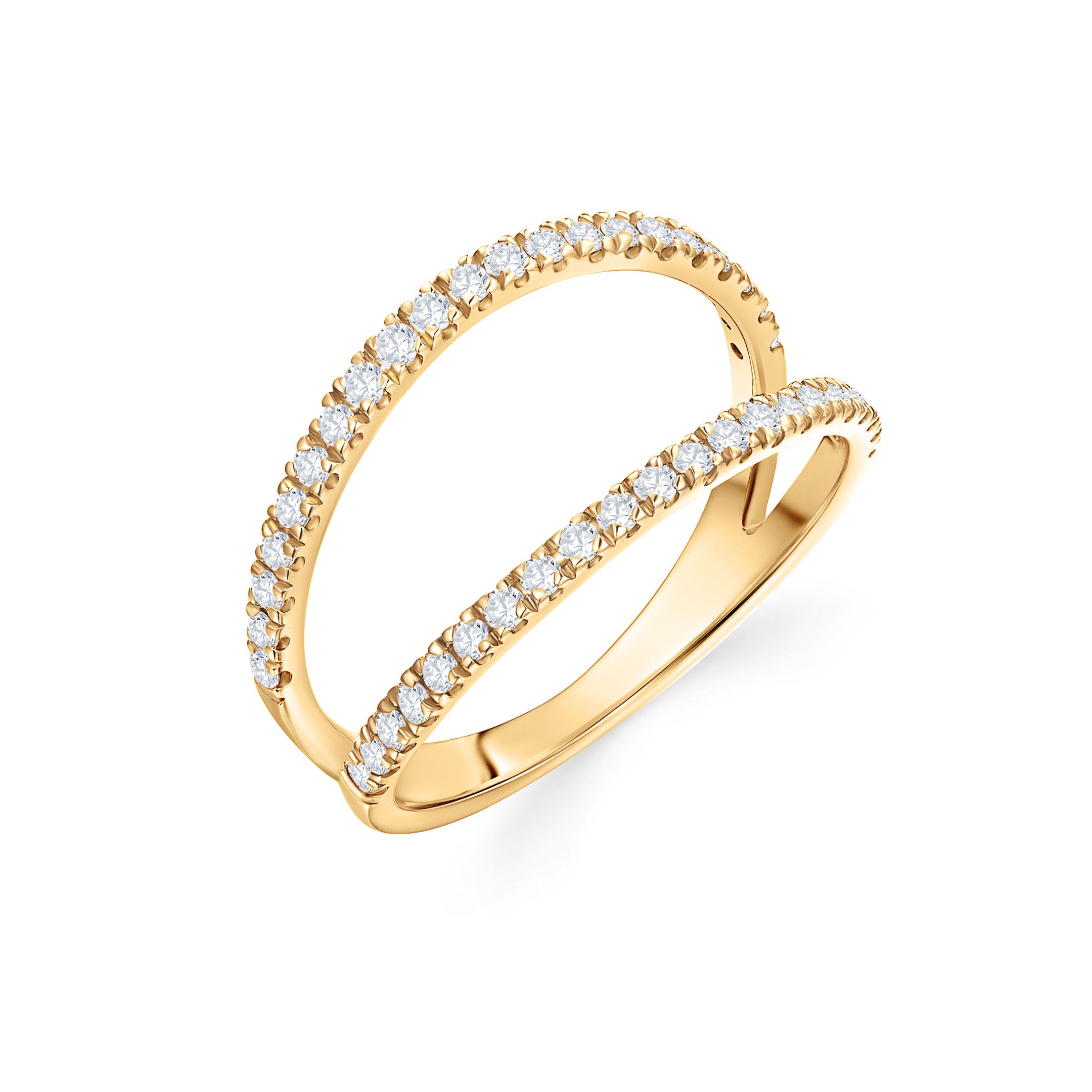 Sortija Twin Diamonds en Oro Amarillo de 18 Kt