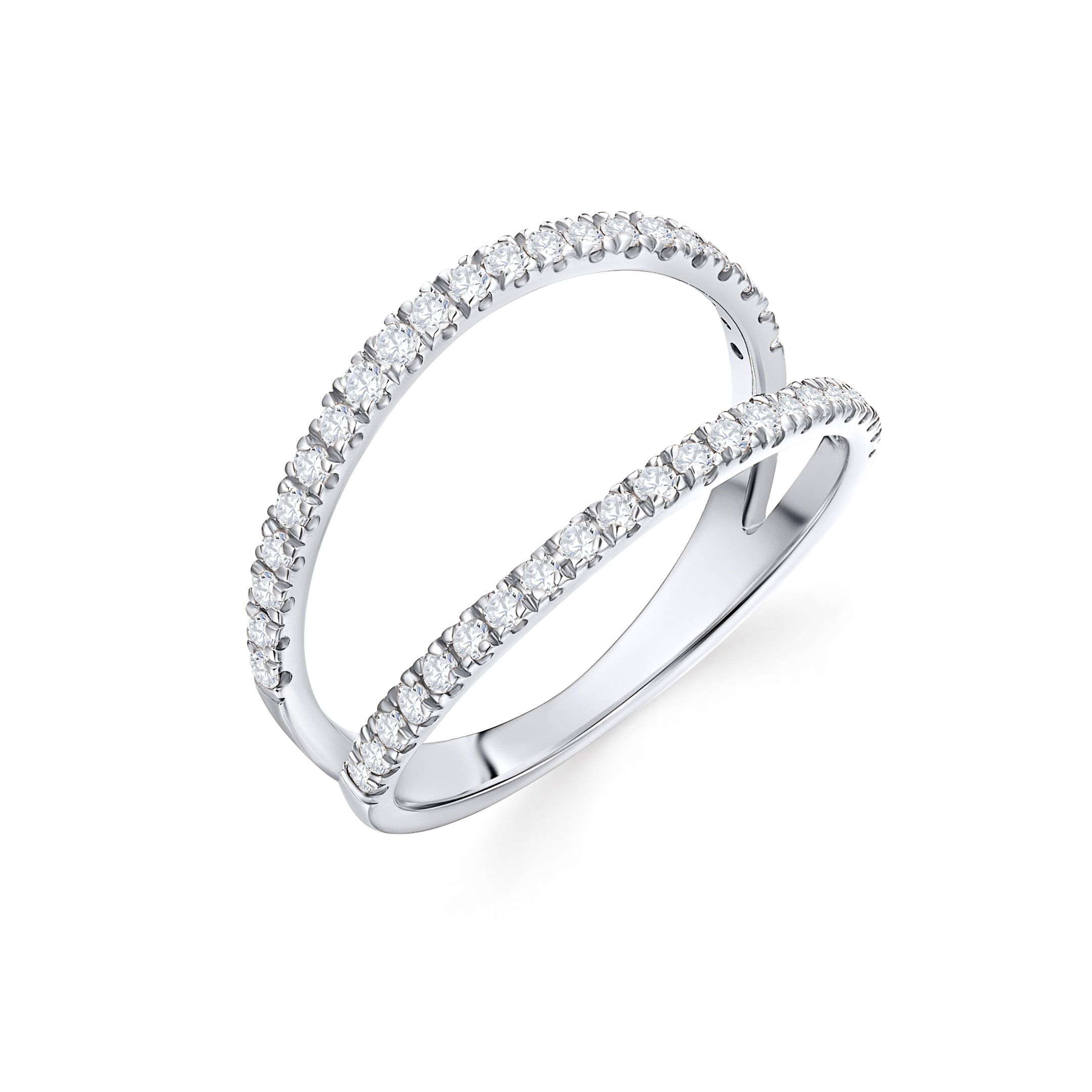 Sortija Twin Diamonds en Oro Blanco de 18 Kt