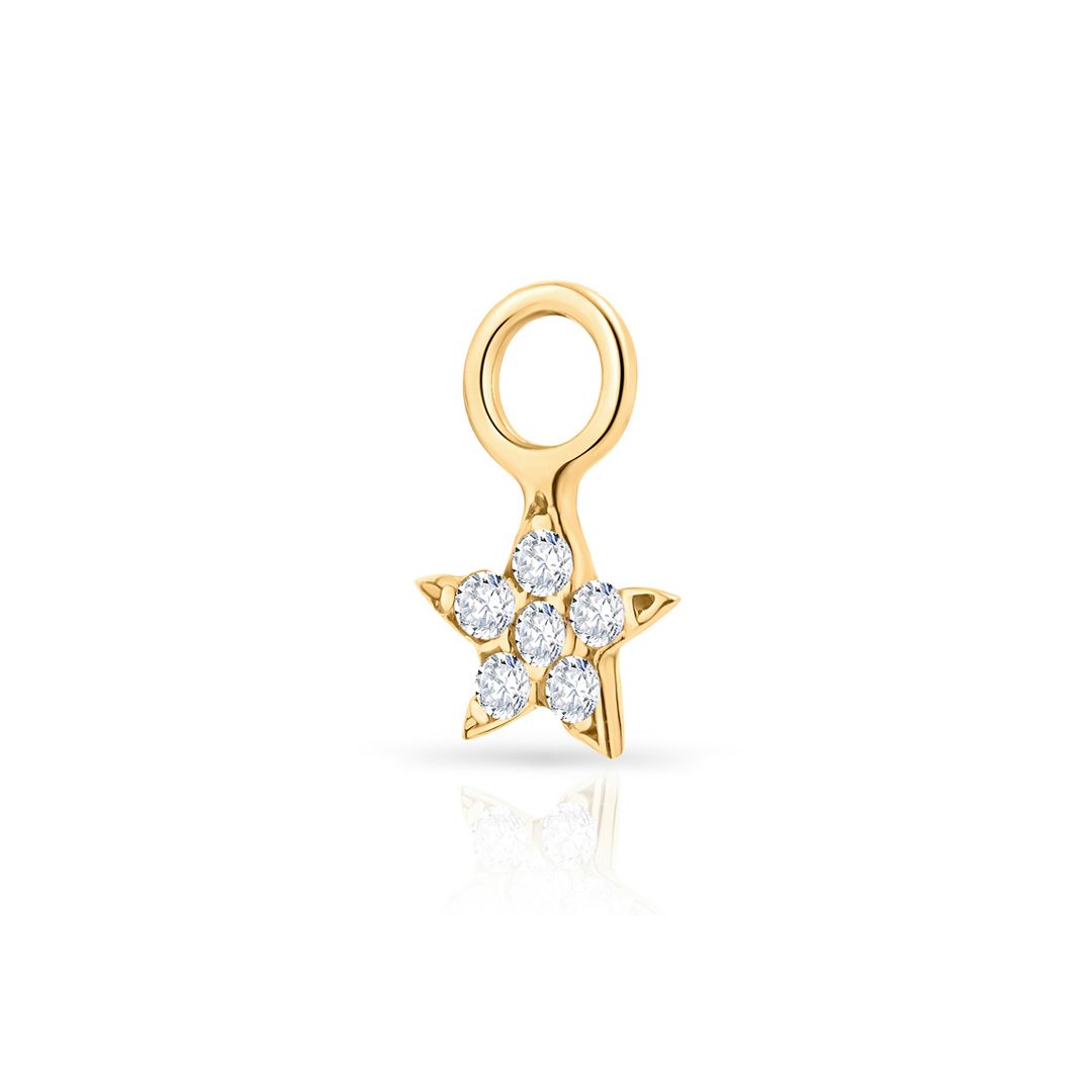 Charm Estrella Moon Diamonds en Oro Amarillo de 18 Kt