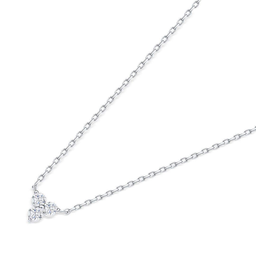 Gargantilla Clover Diamonds Petite en Oro Blanco de 18 Kt