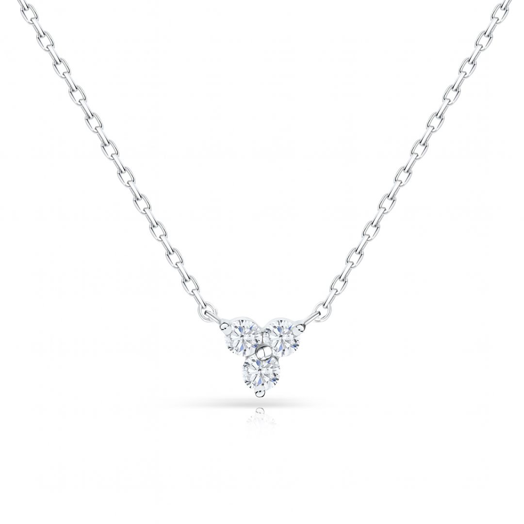 Gargantilla Clover Diamonds Petite en Oro Blanco de 18 Kt