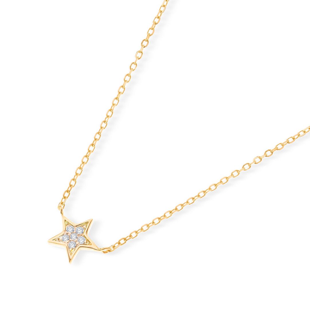 Gargantilla Estrella Moon Diamonds en Oro Amarillo de 18 Kt