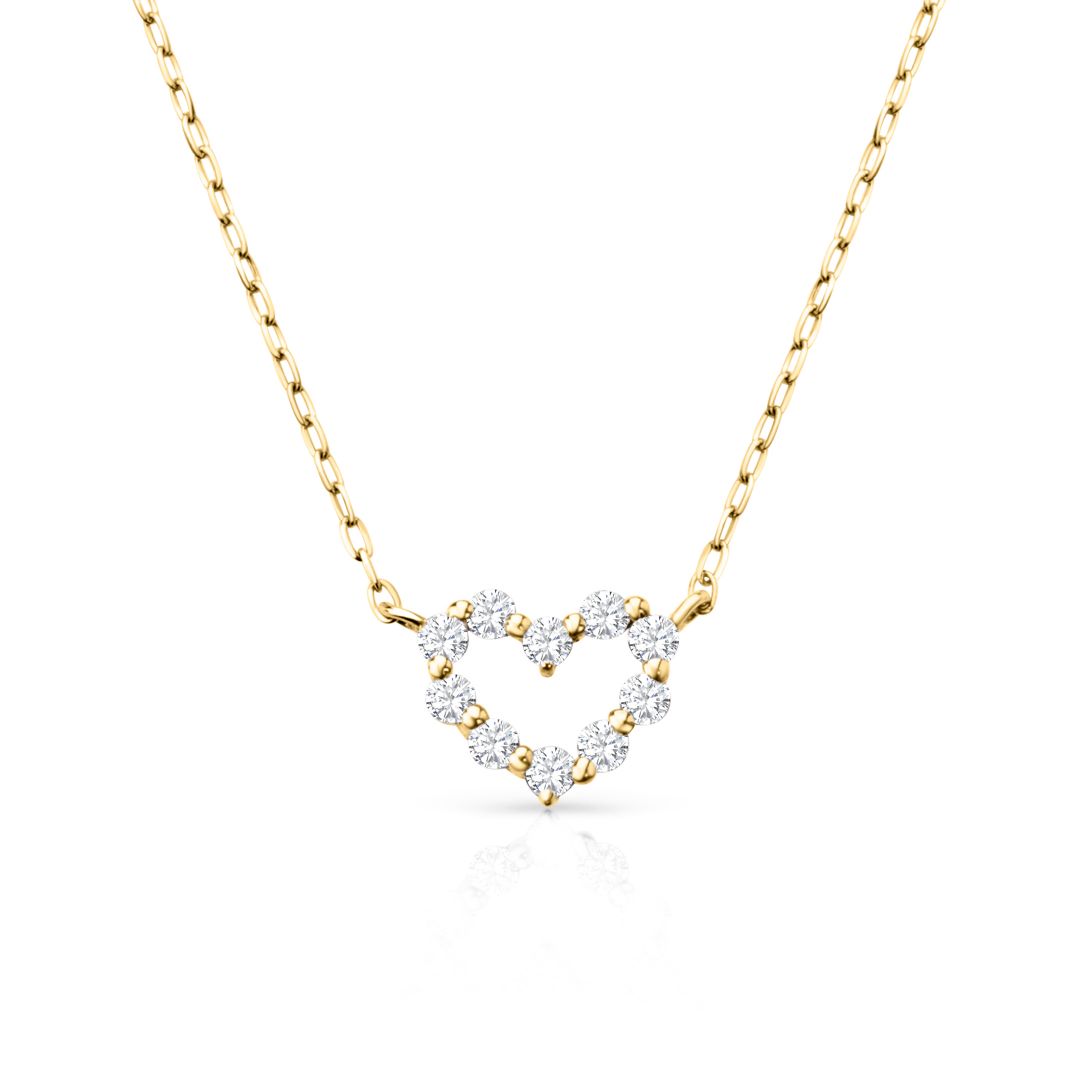 Gargantilla Petite Diamonds Heart en Oro Amarillo de 18 Kt