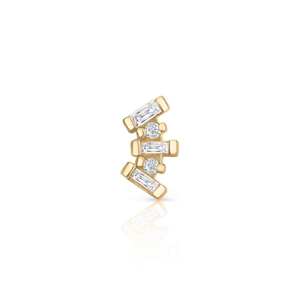 Pendiente Piercing Isabelle de Diamantes en Oro Amarillo de 18 Kt