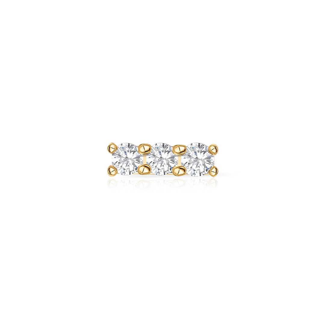 Pendiente Piercing Line Diamonds en Oro Amarillo de 18 Kt