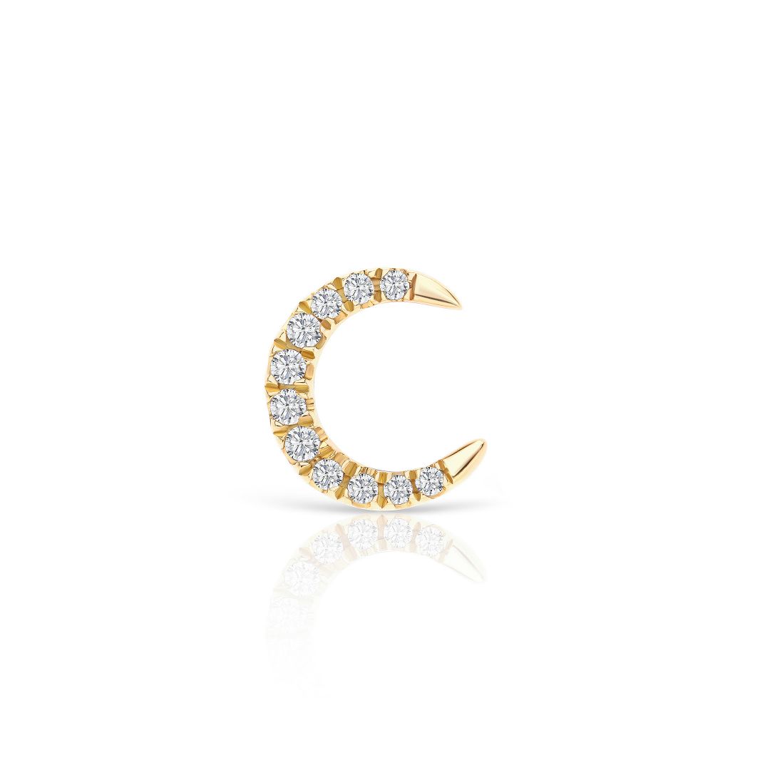 Pendiente Piercing Luna Moon Diamonds en Oro Amarillo de 18 Kt
