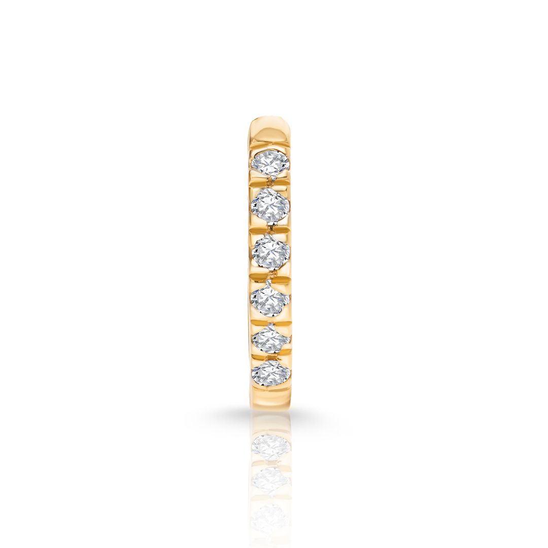 Pendiente Piercing Petite Diamonds Aro MINI en Oro Amarillo de 18 Kt