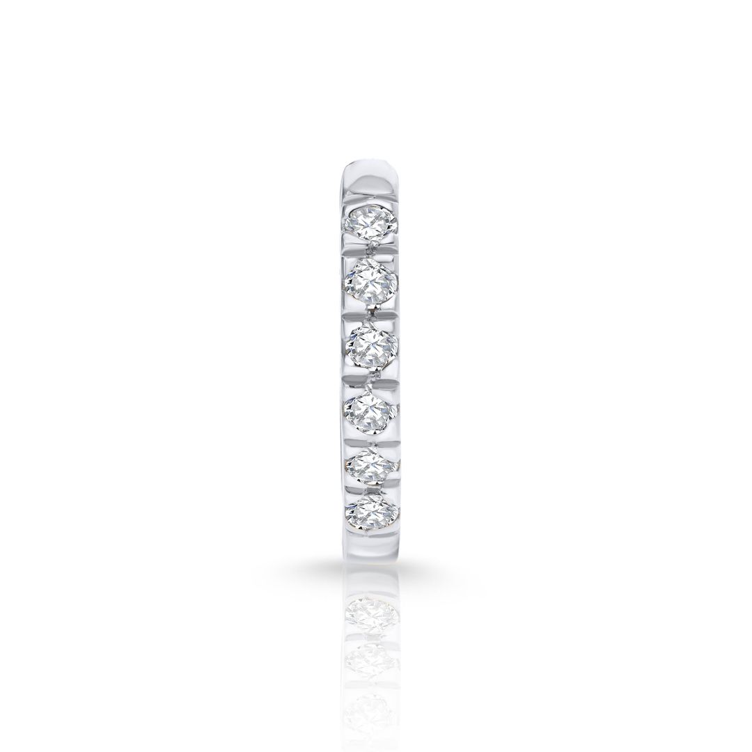 Pendiente Piercing Petite Diamonds Aro MINI en Oro Blanco de 18 Kt