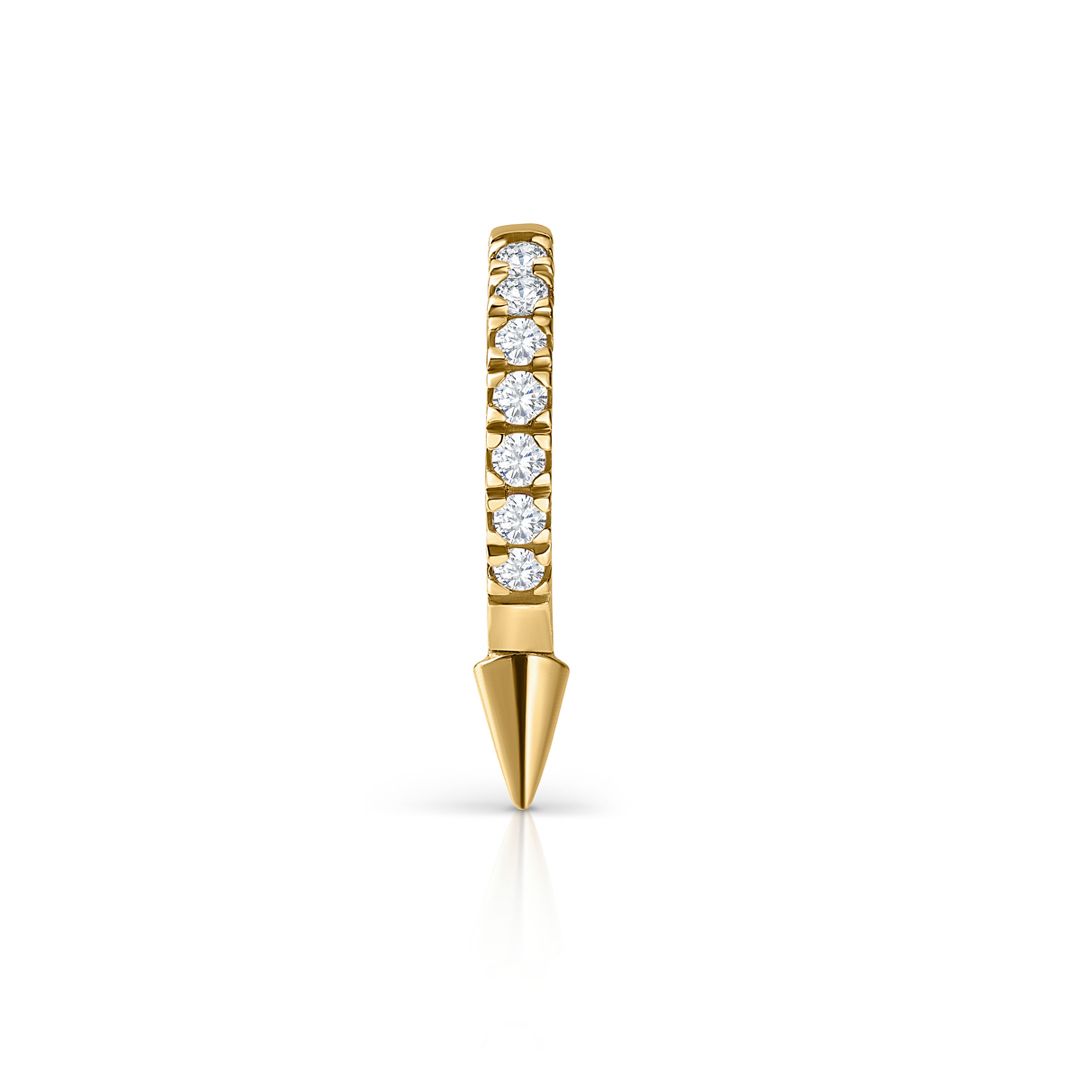 Pendiente Piercing Spike Diamonds 10 mm en Oro Amarillo de 18 Kt