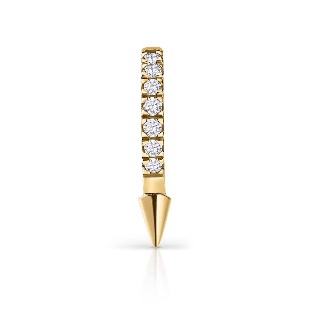 Pendiente Piercing Spike Diamonds 12 mm en Oro Amarillo de 18 Kt