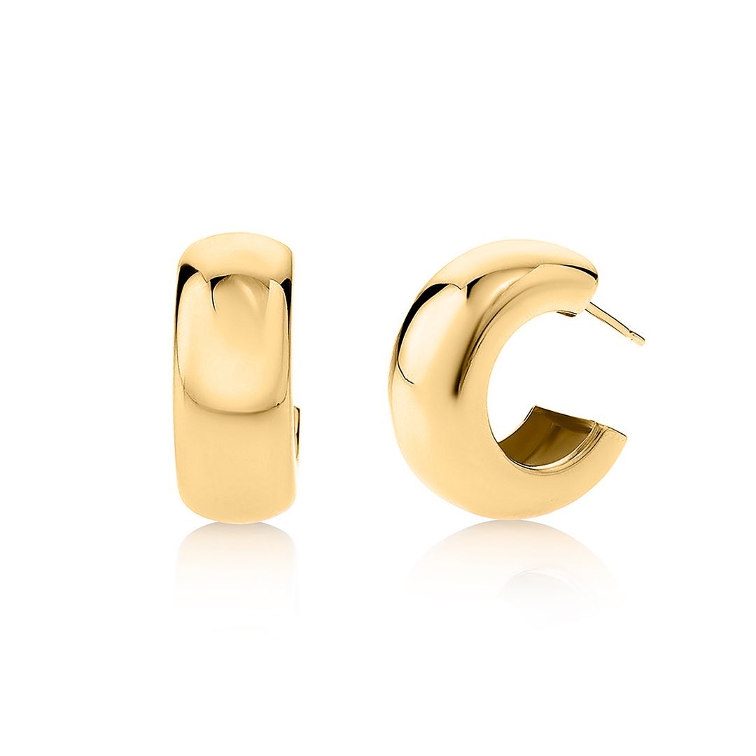 Pendientes Aro Ancho Golden Ring en Oro Amarillo de 18 Kt