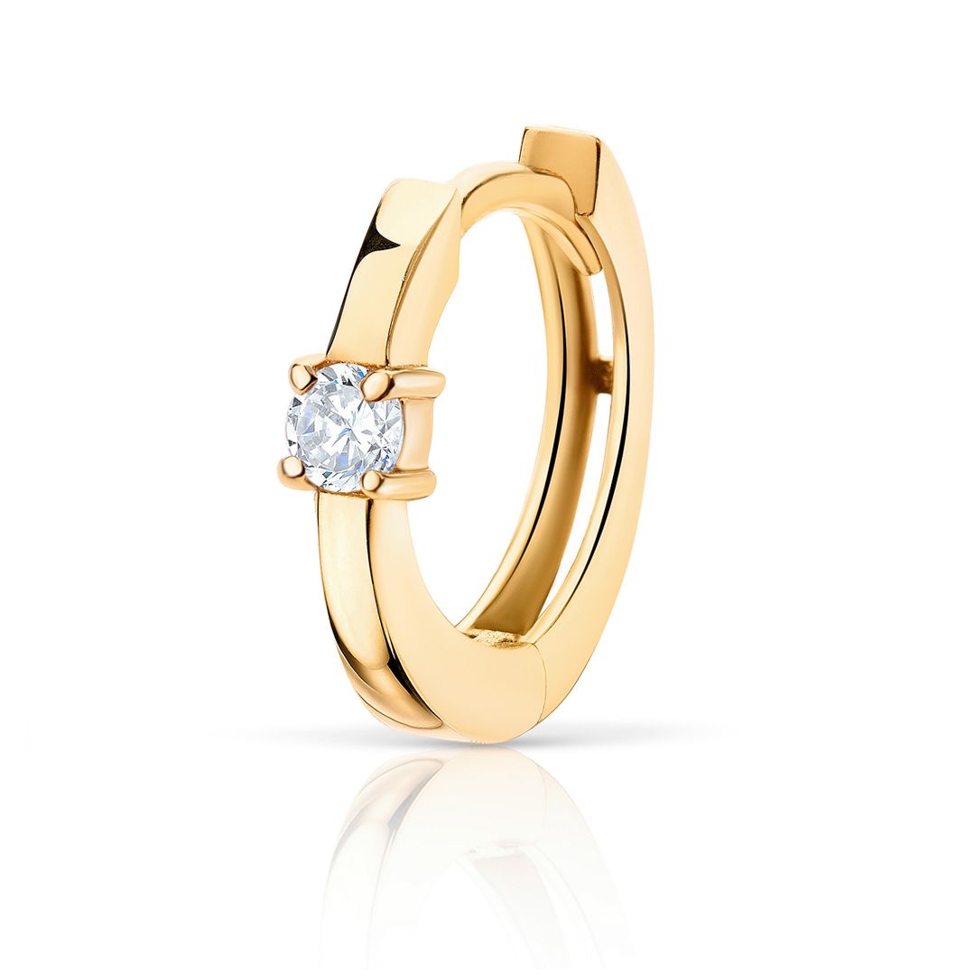 Pendiente Piercing Crax de Diamante en Oro Amarillo de 18 Kt