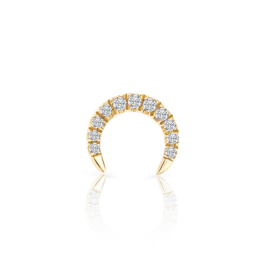 Pendiente Piercing Luna Moon Diamonds en Oro Amarillo de 18 Kt