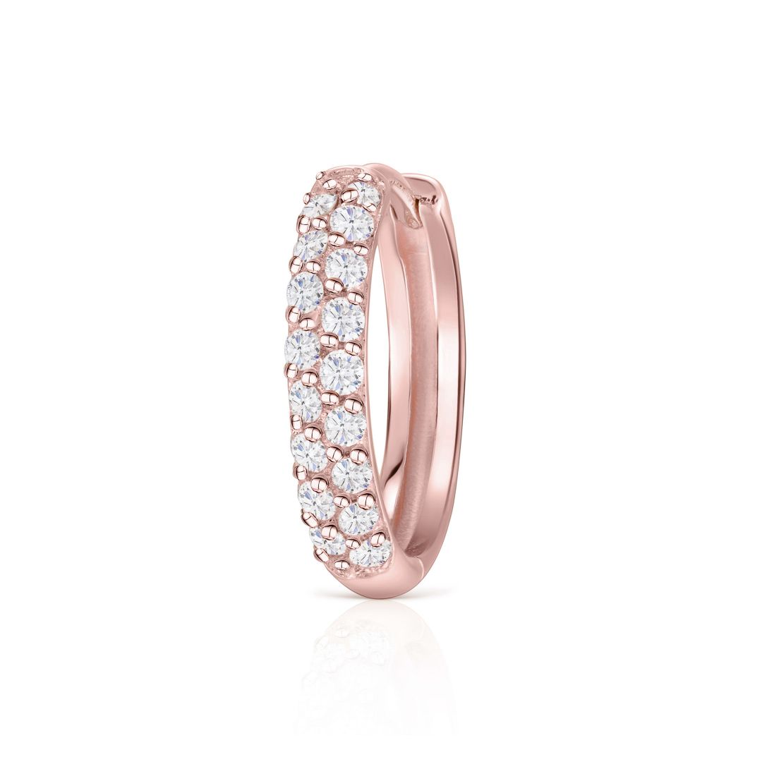 Pendiente Piercing Slice de Diamantes en Oro Rosa de 18 Kt