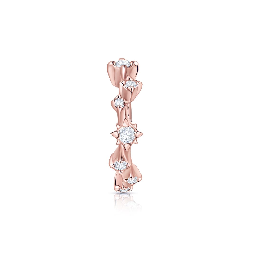 Pendiente Piercing Pebble Diamonds en Oro Rosa de 18 Kt
