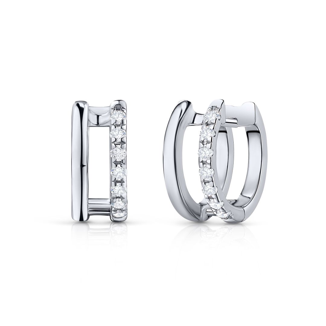 Pendientes Selene de Diamantes en Oro Blanco de 18 Kt