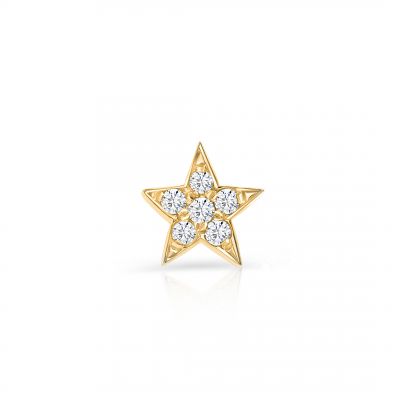 Pendiente Piercing Estrella Moon Diamonds en Oro Amarillo de 18 Kt