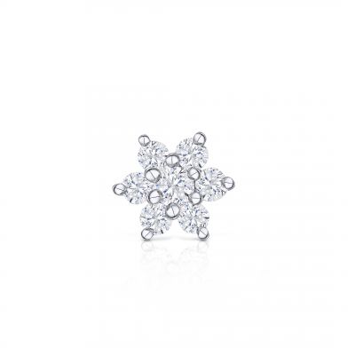 Pendiente Piercing Roset Mini de Diamantes en Oro Blanco de 18 Kt