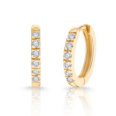 Pendientes Petite Diamonds Aro MINI en Oro Amarillo de 18 Kt