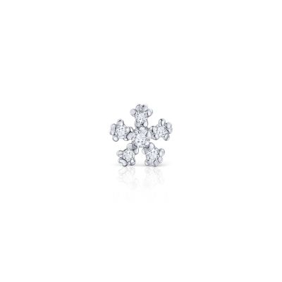 Pendiente Piercing Star Petals de Diamantes en Oro Blanco de 18 Kt