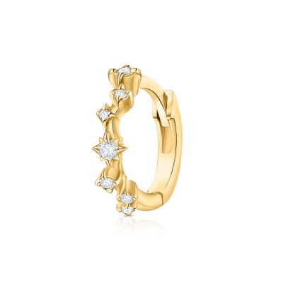 Pendiente Piercing Pebble Diamonds en Oro Amarillo de 18 Kt