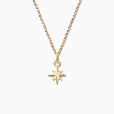 Charm Colgante Estrella S de Diamante en Oro Amarillo de 18 Kt