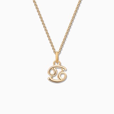 Charm Colgante Zodíaco Cáncer S en Oro Amarillo de 18 Kt