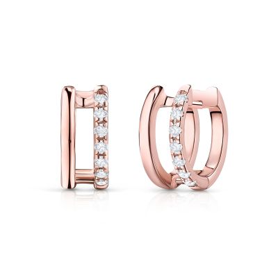 Pendientes Selene de Diamantes en Oro Rosa de 18 Kt